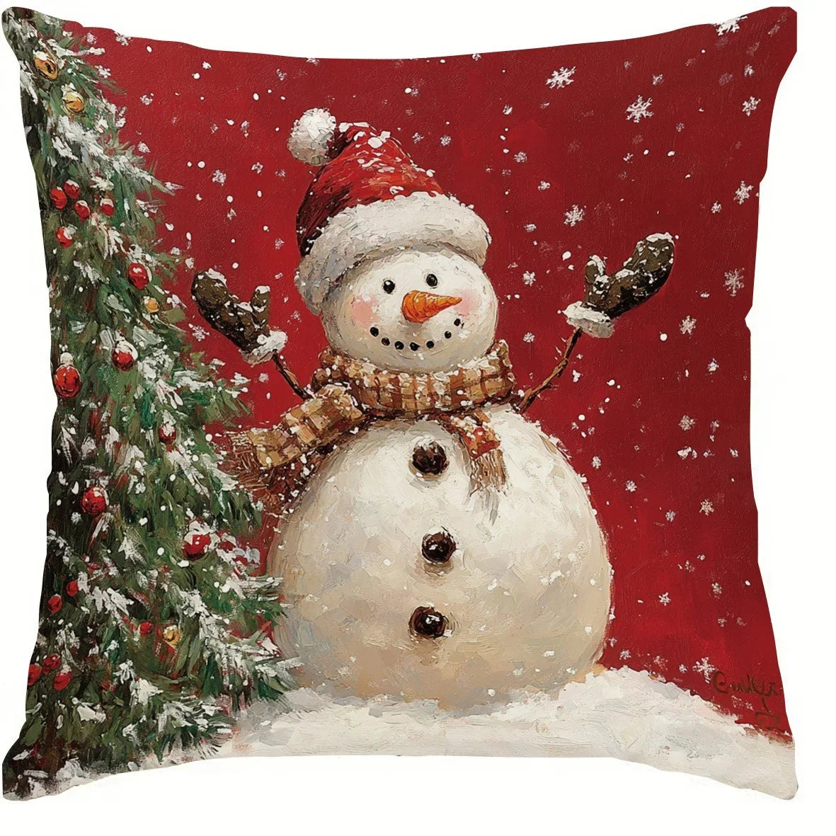 Funda de Almohada Navideña “Espíritu Festivo” – Colección Festiva Home