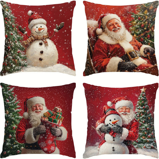 Funda de Almohada Navideña “Espíritu Festivo” – Colección Festiva Home